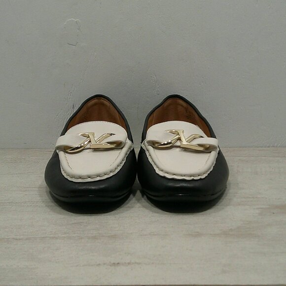 Naturalizer Classic Preppy Layla Black & White Leather Comfort Loafers Size 8 M - Picture 2 of 9